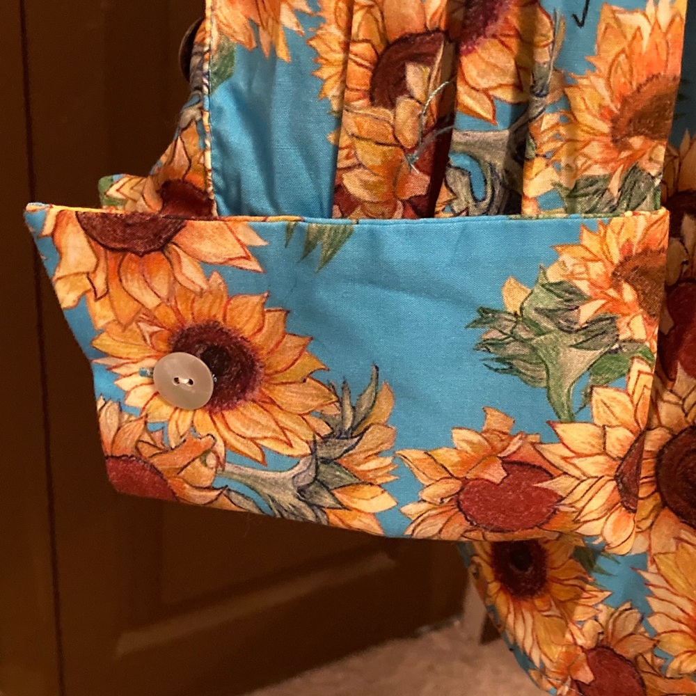 ALA von AUERSPERG Button-Up Sunflower 🌻 Shirt Dress/Long Shirt NWT - Picture 3 of 11